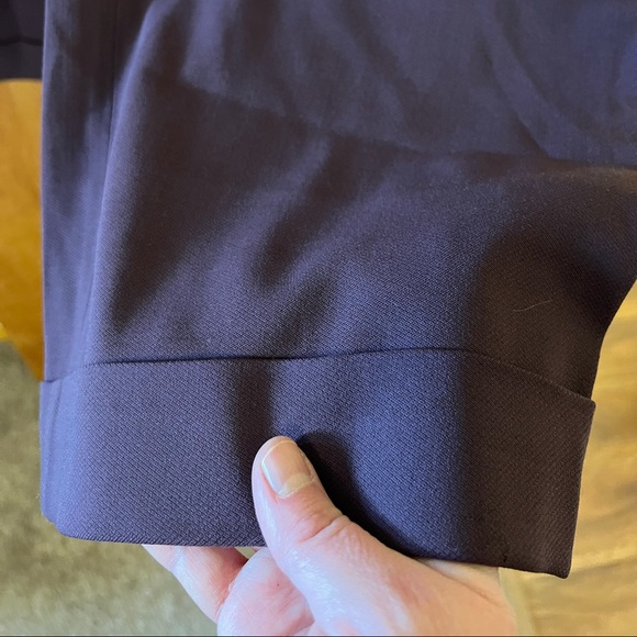 ST. JOHN COLLECTION Berrywood Purple Virgin Wool Dress Cuffed Pants NWT Size 16 - Picture 3 of 12